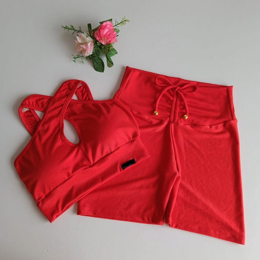 Red Short Set